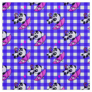 Cute Blue and White Gingham Tyg