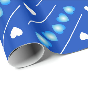 Cute Blue and White Hearards på Blue eller Din Fär Presentpapper