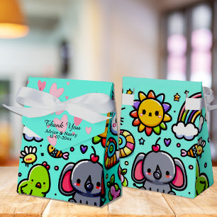 Cute Blue Animal Doodles Presentaskar
