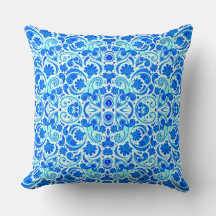 Cute blue aqua paisley mönster kudde