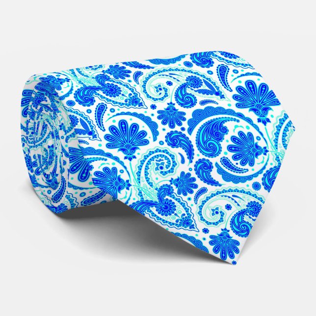 Cute blue aqua paisley mönster slips (Rullad)