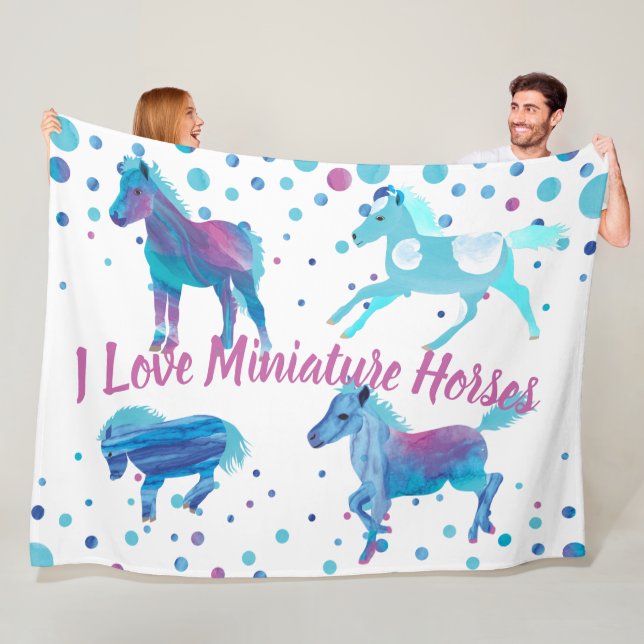 Cute Blue Aqua Personlig Pony Blanket Fleecefilt (På plats)