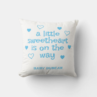 Cute Blue Baby Boy Shower Kudde