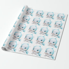 Cute Blue Baby Dolphin Presentpapper