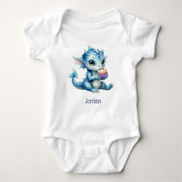 Cute Blue Baby Dragon Eatera en cupkaka T Shirt