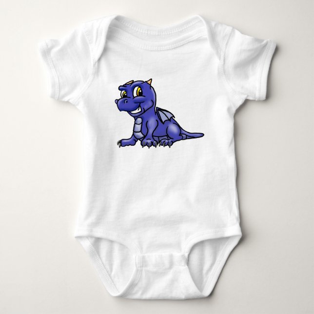 Cute Blue Baby Dragon T Shirt (Framsida)
