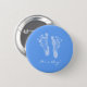 Cute Blue Baby Footprint its a Boy Baby Shower Knapp (Framsida & baksida)