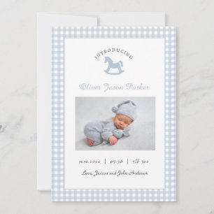 Cute Blue Baby foto Modern Bird Meddelande