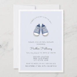 Cute Blue Baby Shoes, Babyskor Inbjudningar