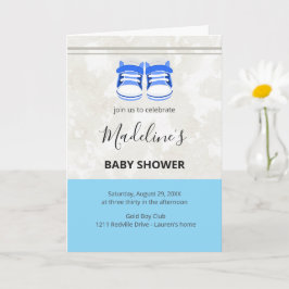 Cute Blue Baby Shower Invitation – Customizable  Kort