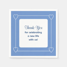 Cute Blue Baby Shower-Tack för firande Pappersservett