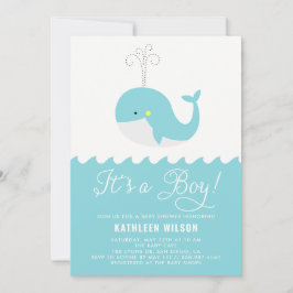 Cute Blue Baby Whale Det är en pojkvän. Inbjudningar