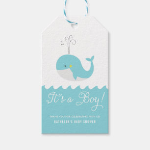 Cute Blue Baby Whale Det är en pojkvän-Märkre Presentetikett