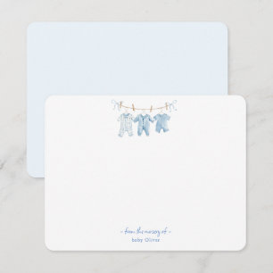 Cute Blue Barnkläder Pojke - tackkort Tack Kort