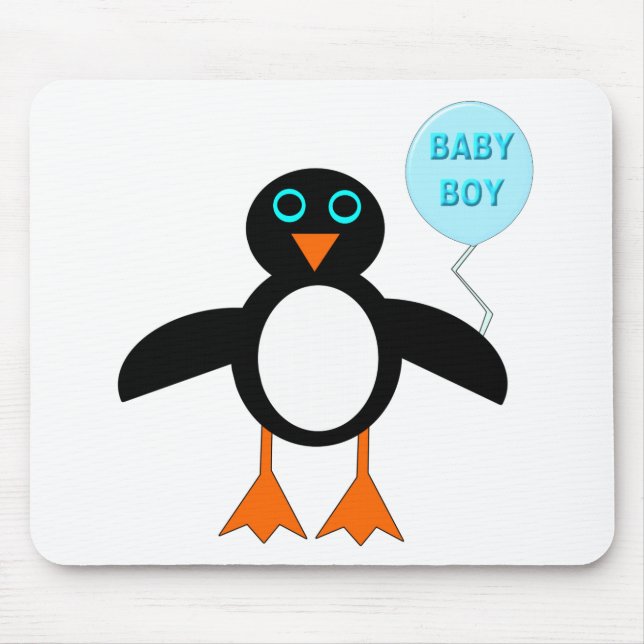 Cute Blue Bbay Boy Penguin Mousepad Musmatta (Framsidan)