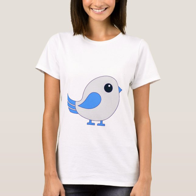 Cute Blue Bird T-Shirt (Framsida)