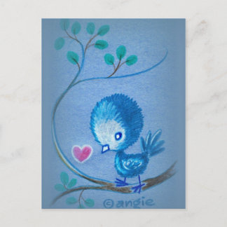 Cute Blue Bird Vykort