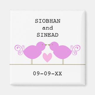 Cute Blue Birds Lesbisk Speciell Date Magnet