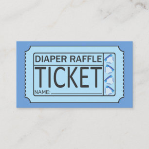 Cute Blue Black Diaper Baby Shower Raffle Biljett