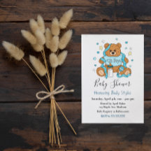 Cute Blue Boy's Nalle Baby Shower