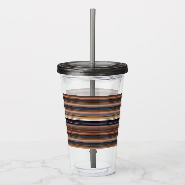 Cute Blue Brown rand Take Away Mugg (Framsida)