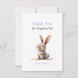 Cute Blue Bunny Birthday Tack du Cards Kort