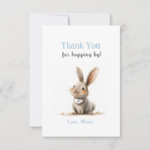 Cute Blue Bunny Birthday Tack du Cards Kort