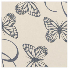 Cute Blue Butterflies & Anpassningsbar Monogram Mö Tyg