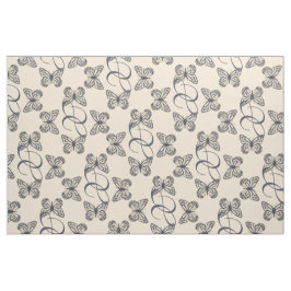 Cute Blue Butterflies & Anpassningsbar Monogram Mö Tyg