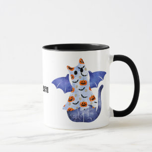 Cute Blue Cat i Halloween Costume 1 Mugg