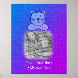 Cute Blue Cat Ram Skapar ditt eget foto Poster