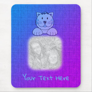 Cute Blue Cat Your Photo Personlig Musmatta