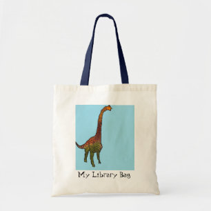 Cute blue children brachiosaurus dinosauaur art tygkasse