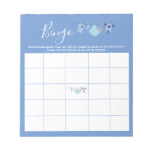 Cute Blue Clothesline Boy Shower Bingo Game