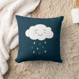 Cute Blue Cloud Raindrops Baby Kudde