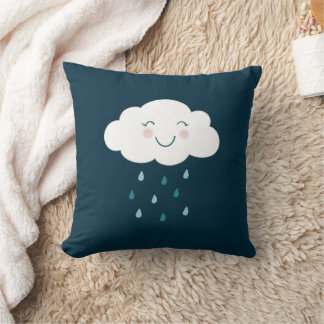 Cute Blue Cloud Raindrops Baby Kudde