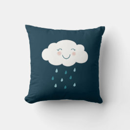 Cute Blue Cloud Raindrops Baby Kudde