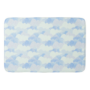 Cute Blue Cloudy Himlar Abstrakt Mönster Badrumsmatta