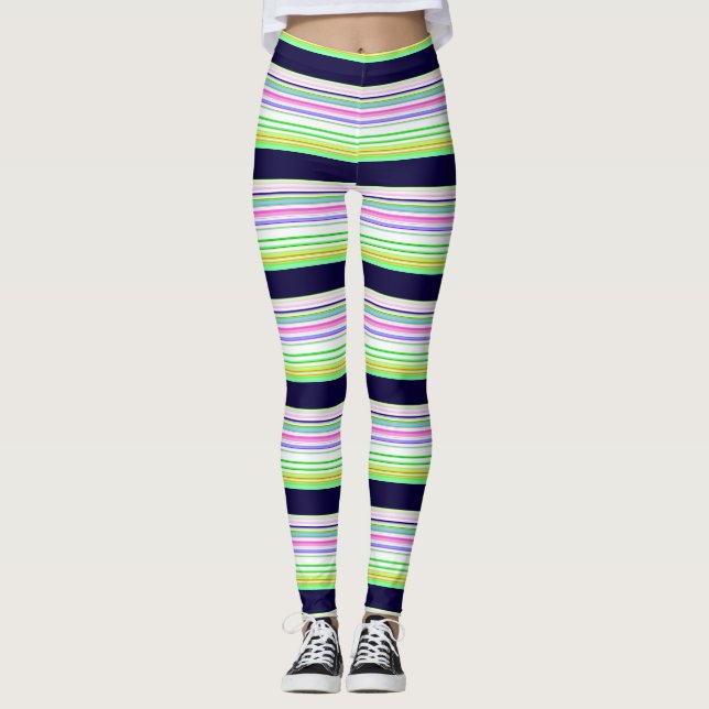 Cute blue color-rand leggings (Framsida)