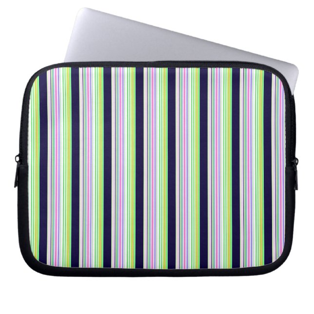 Cute blue colorful stripes laptop fodral (Framsidan)
