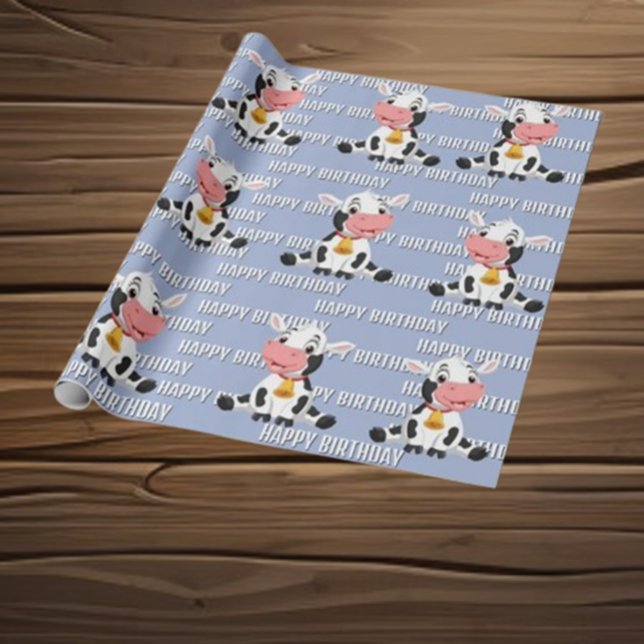 Cute Blue Cow Presentpapper (Enjoy fun activities, delightful themes, and joyful memories. Let’s create a magical day together)
