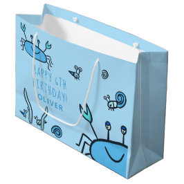 Cute Blue Crab Sea Animals Boy Grattis på födelsed