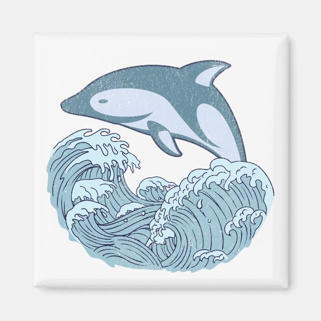 Cute Blue Delphin Magnet (Framsidan)