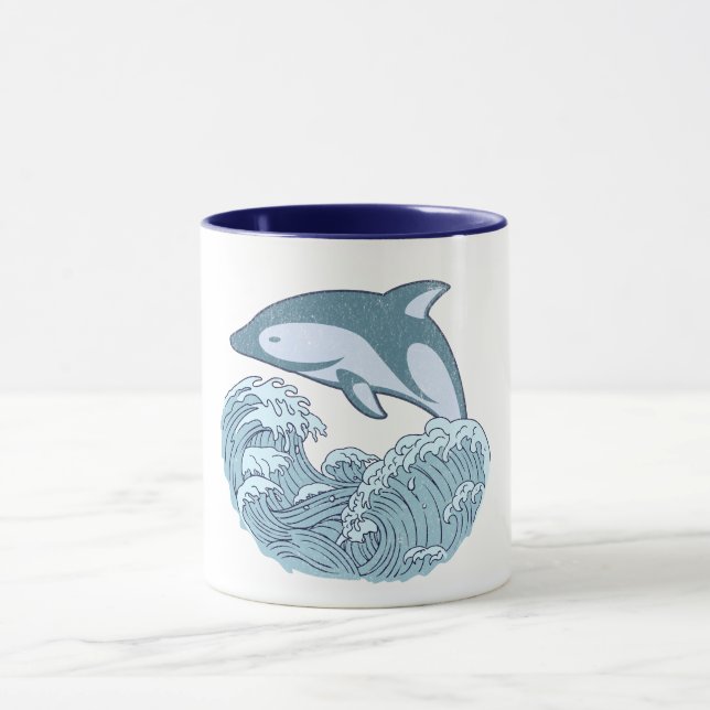 Cute Blue Delphin Mugg (Center)