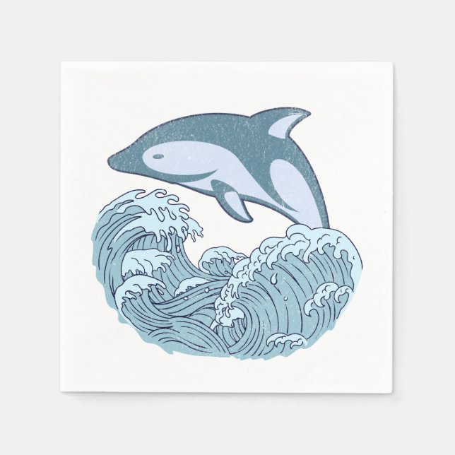 Cute Blue Delphin Pappersservett (Framsidan)