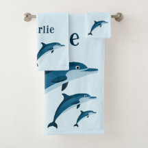 Cute Blue Delphins Children Towel