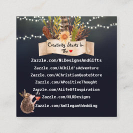 Cute Blue Design Fyrkantigt Visitkort