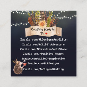 Cute Blue Design Fyrkantigt Visitkort