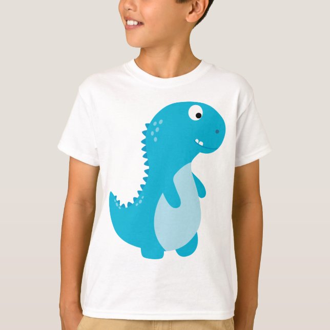 Cute blue Dino T-Shirt (Framsida)