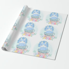 Cute Blue Dinosaur Inside Tekopp Boy Shower Presentpapper